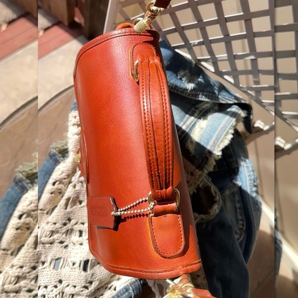 VINTAGE COACH BRITISH TAN LEATHER TURNLOCK STATION BAG 5130 - Picture 4 of 17